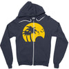beach silhouette birds sand sunset Zipper Hoodie