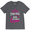 Celebrating With the 6th Birthday Queen V-Neck Tee