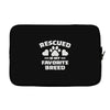 rescued is my favorite breed Laptop sleeve