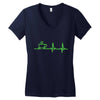 morning coffee heatbeat ekg Women's V-Neck T-Shirt