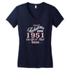 sassy fabulous since 1951 birthday gift Women's V-Neck T-Shirt