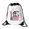 happy 4th of july Drawstring Bags