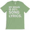 my brain is 80% song lyrics T-Shirt