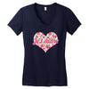 Jet'aime Flower Heart Women's V-Neck T-Shirt