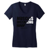 muscles installing Women's V-Neck T-Shirt