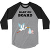 Baby On Board with Stork 3/4 Sleeve Shirt