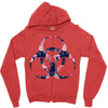 floral hazard Zipper Hoodie