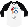 Bong Mathematics design with Earth, Fire, Air, Water and bong icons 3/4 Sleeve Shirt