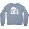 vinyl junkie white logo Crewneck Sweatshirt