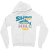 sharks will kill you Zipper Hoodie