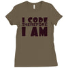 i code therefore i am Ladies Fitted T-Shirt