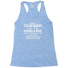 being a teacher is easy Racerback Tank