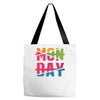 monday crossed out Tote Bags
