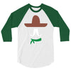 ladies sombrero  funny retro mexico mustache designer 3/4 Sleeve Shirt