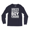 world's okayest boyfriend couple love funny Long Sleeve Shirts