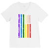 rainbow american flag V-Neck Tee