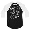bicycle cyclopath bike hobby exploded 3/4 Sleeve Shirt