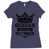 Queens Are Born In October Ladies Fitted T-Shirt