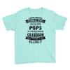 Super Cool Pops Of A Freaking Awesome Grandson Youth Tee