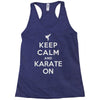 keep calm and karate on Racerback Tank