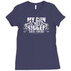 my gun is bigger Ladies Fitted T-Shirt