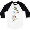 Cute Unicorn and Happy Cupcake 3/4 Sleeve Shirt