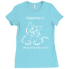 happiness is being loved by a cat Ladies Fitted T-Shirt