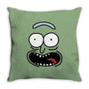 pickle rick face Throw Pillow