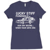 your days end funeral skull skeleton hearse Ladies Fitted T-Shirt