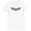 uomo batman bruce wayne logo stampa argento cinema&amp;tv Ladies Fitted T-Shirt