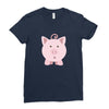 cute surprised pig pig Ladies Fitted T-Shirt