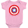 captain america dying bleeding logo Baby Onesie