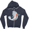fish color Zipper Hoodie