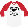 shark chart light blue t shirt 3/4 Sleeve Shirt