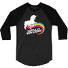 totally straight funny rainbow unicorn gay pride novelty fashion 3/4 Sleeve Shirt