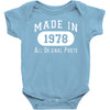 40th birthday gifts made 1978 all original parts Baby Bodysuit