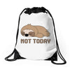 Sloth Says Not Today Drawstring Bags