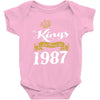 kings are born in 1987 Baby Onesie