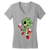 zombie sonic Women's V-Neck T-Shirt