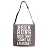 beer runs does that count as exercise funny Adjustable Strap Totes