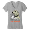 This Girl Loves Her Dachshund Women's V-Neck T-Shirt