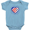 heart us flag 4th july fredom america usa Baby Onesie