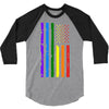 rainbow american flag 3/4 Sleeve Shirt