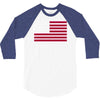 usa flag navy american 3/4 Sleeve Shirt