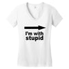 i'm with stupid Women's V-Neck T-Shirt