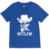 outlaw cow boy motor bike V-Neck Tee