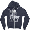real men shoot raw Zipper Hoodie
