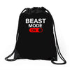 beast mode activated Drawstring Bags