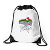 don't step on the grass Drawstring Bags