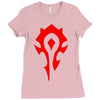 world of warcraft mists of pandaria horde Ladies Fitted T-Shirt